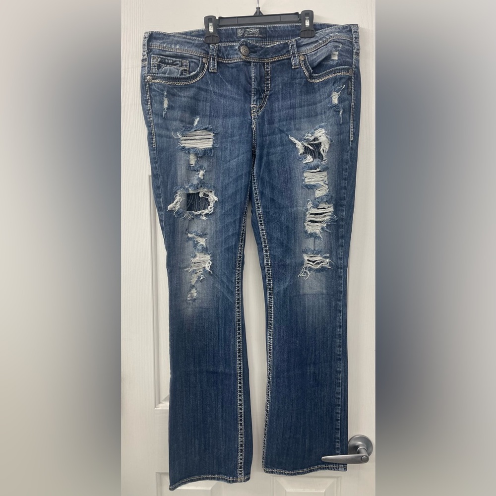 Silver Boot Cut Jeans